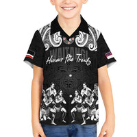 Aotearoa Waitangi Day - Toitu Te Tiriti Family Matching Short Sleeve Bodycon Dress and Hawaiian Shirt New Zealand Honour the Treaty