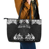 Aotearoa Waitangi Day - Toitu Te Tiriti Leather Tote Bag New Zealand Honour the Treaty