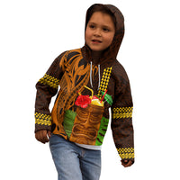 Hawaii Tiki Mask Cocktail Kid Hoodie Kakau Tattoo LT03 - Polynesian Pride