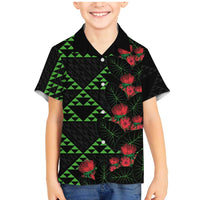 Hawaiian Green Kakau Art Tattoo-Ohia Lehua and Taro Leaves Family Matching Mermaid Dress and Hawaiian Shirt