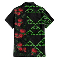 Hawaiian Green Kakau Art Tattoo-Ohia Lehua and Taro Leaves Family Matching Puletasi and Hawaiian Shirt