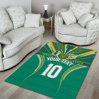 Custom Cook Islands Rugby Area Rug Tatau Art Sport Style Green Color