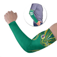 Custom Cook Islands Rugby Arm Sleeves Tatau Art Sport Style Green Color
