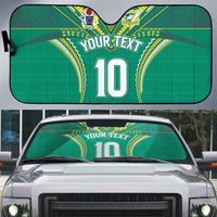 Custom Cook Islands Rugby Auto Sun Shade Tatau Art Sport Style Green Color