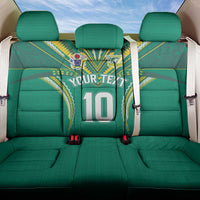 Custom Cook Islands Rugby Back Car Seat Cover Tatau Art Sport Style Green Color