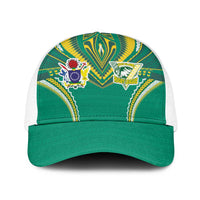 Cook Islands Rugby Baseball Net Cap Tatau Art Sport Style Green Color