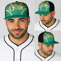 Cook Islands Rugby Baseball Net Cap Tatau Art Sport Style Green Color