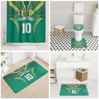 Custom Cook Islands Rugby Bathroom Set Tatau Art Sport Style Green Color