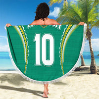 Custom Cook Islands Rugby Beach Blanket Tatau Art Sport Style Green Color