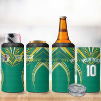 Custom Cook Islands Rugby 4 in 1 Can Cooler Tumbler Tatau Art Sport Style Green Color