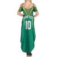 Custom Cook Islands Rugby Family Matching Summer Maxi Dress and Hawaiian Shirt Tatau Art Sport Style Green Color