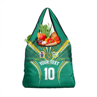 Custom Cook Islands Rugby Grocery Bag Tatau Art Sport Style Green Color