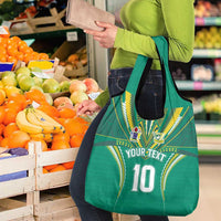 Custom Cook Islands Rugby Grocery Bag Tatau Art Sport Style Green Color