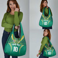 Custom Cook Islands Rugby Grocery Bag Tatau Art Sport Style Green Color