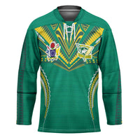Custom Cook Islands Rugby Hockey Jersey Tatau Art Sport Style Green Color