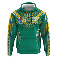 Custom Cook Islands Rugby Hoodie Tatau Art Sport Style Green Color