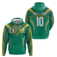 Custom Cook Islands Rugby Hoodie Tatau Art Sport Style Green Color