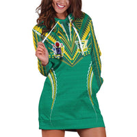 Custom Cook Islands Rugby Hoodie Dress Tatau Art Sport Style Green Color