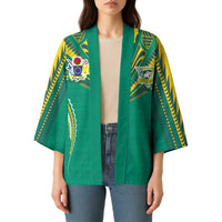 Custom Cook Islands Rugby Kimono Tatau Art Sport Style Green Color