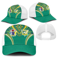 Cook Islands Rugby Mesh Trucker Cap Tatau Art Sport Style Green Color
