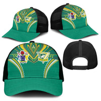 Cook Islands Rugby Mesh Trucker Cap Tatau Art Sport Style Green Color