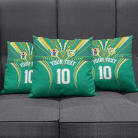 Custom Cook Islands Rugby Pillow Cover Tatau Art Sport Style Green Color