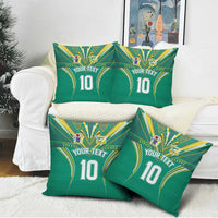 Custom Cook Islands Rugby Pillow Cover Tatau Art Sport Style Green Color