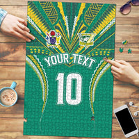 Custom Cook Islands Rugby Puzzle Tatau Art Sport Style Green Color