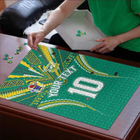 Custom Cook Islands Rugby Puzzle Tatau Art Sport Style Green Color