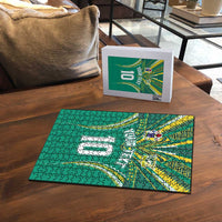 Custom Cook Islands Rugby Puzzle Tatau Art Sport Style Green Color