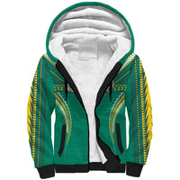 Custom Cook Islands Rugby Sherpa Hoodie Tatau Art Sport Style Green Color