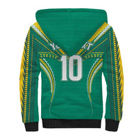 Custom Cook Islands Rugby Sherpa Hoodie Tatau Art Sport Style Green Color