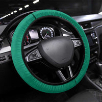 Cook Islands Rugby Steering Wheel Cover Tatau Art Sport Style Green Color
