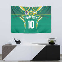Custom Cook Islands Rugby Tapestry Tatau Art Sport Style Green Color