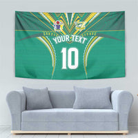 Custom Cook Islands Rugby Tapestry Tatau Art Sport Style Green Color
