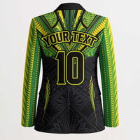 Custom Cook Islands Rugby Blazer Tatau Art Sport Style Black Color