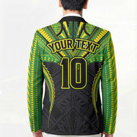 Custom Cook Islands Rugby Blazer Tatau Art Sport Style Black Color