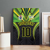 Custom Cook Islands Rugby Canvas Wall Art Tatau Art Sport Style Black Color