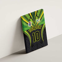 Custom Cook Islands Rugby Canvas Wall Art Tatau Art Sport Style Black Color