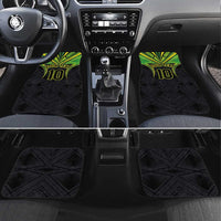 Custom Cook Islands Rugby Car Mats Tatau Art Sport Style Black Color