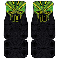 Custom Cook Islands Rugby Car Mats Tatau Art Sport Style Black Color