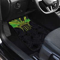 Custom Cook Islands Rugby Car Mats Tatau Art Sport Style Black Color
