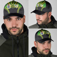 Cook Islands Rugby Classic Cap Tatau Art Sport Style Black Color LT03 - Polynesian Pride