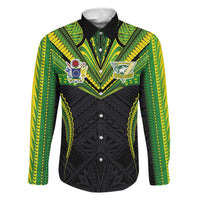 Custom Cook Islands Rugby Family Matching Mermaid Dress and Hawaiian Shirt Tatau Art Sport Style Black Color