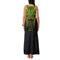 Custom Cook Islands Rugby Family Matching Tank Maxi Dress and Hawaiian Shirt Tatau Art Sport Style Black Color