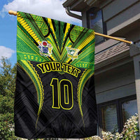 Custom Cook Islands Rugby Garden Flag Tatau Art Sport Style Black Color
