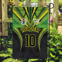 Custom Cook Islands Rugby Garden Flag Tatau Art Sport Style Black Color