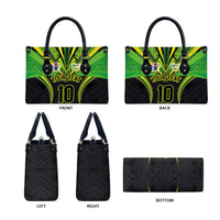 Custom Cook Islands Rugby Leather Bag Tatau Art Sport Style Black Color