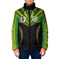 Custom Cook Islands Rugby Padded Jacket Tatau Art Sport Style Black Color