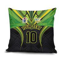 Custom Cook Islands Rugby Pillow Cover Tatau Art Sport Style Black Color